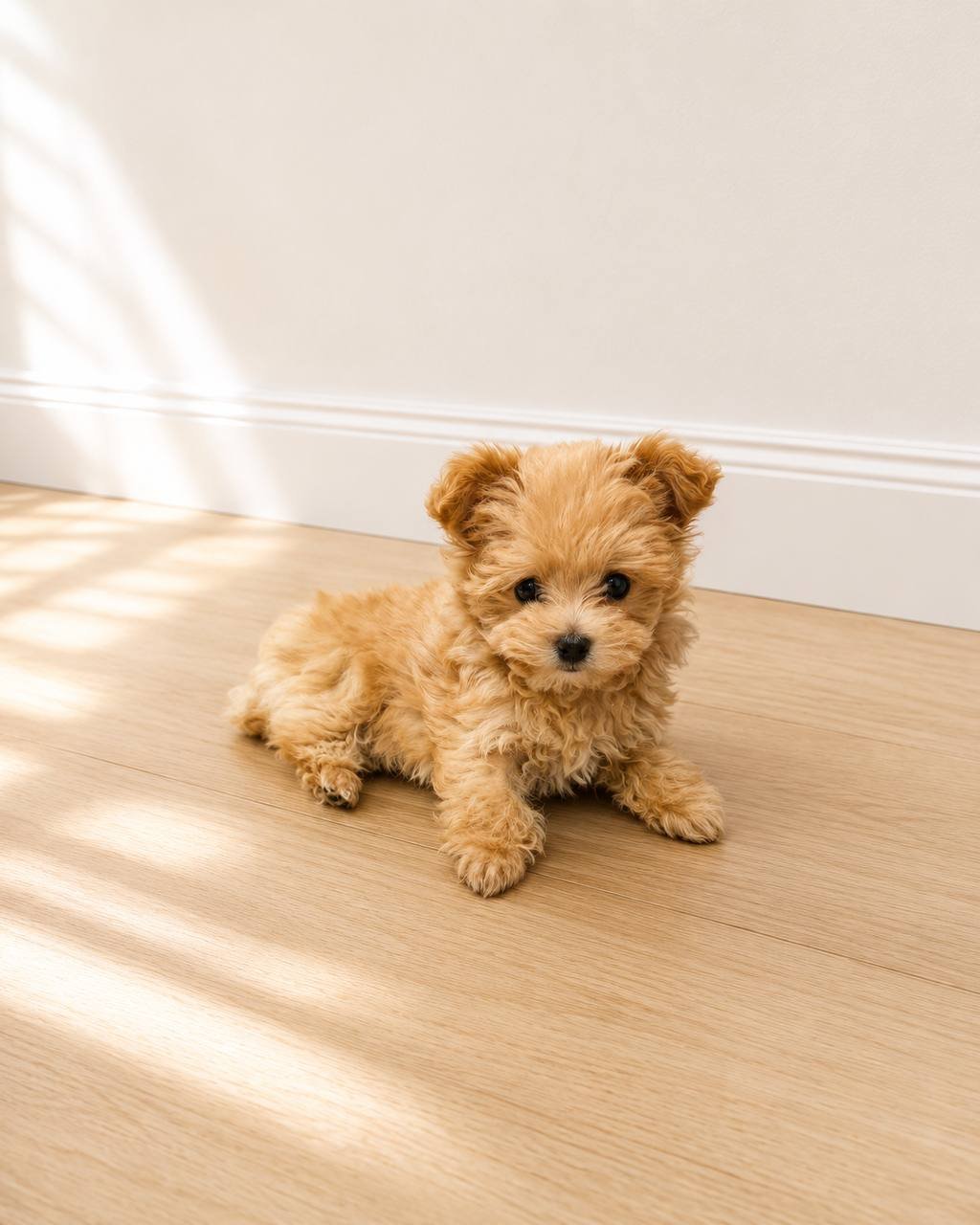 Butter, available apricot male Teacup Maltipoo puppy