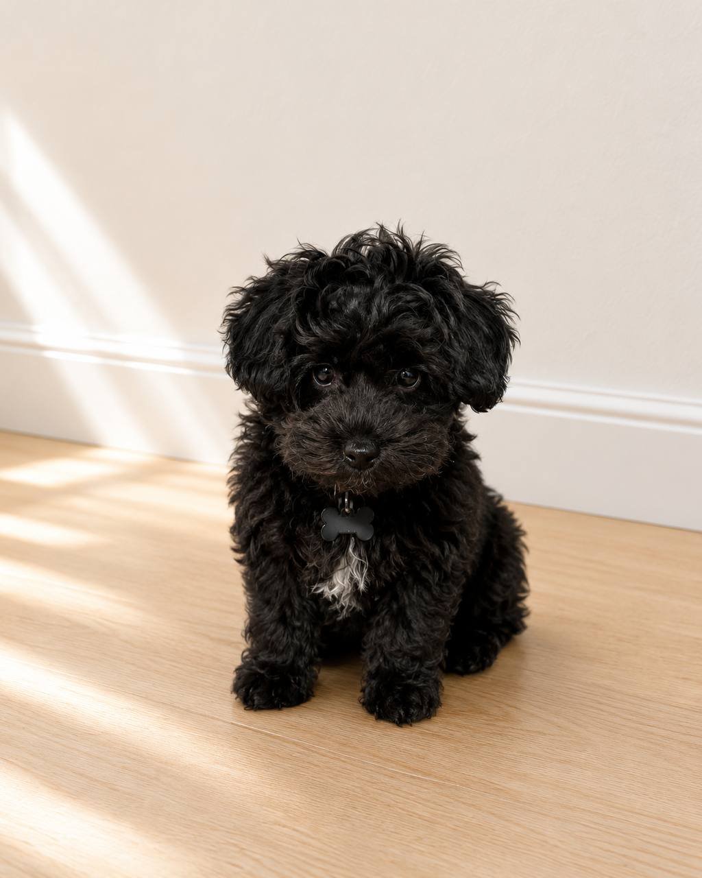 Penny, an available black and white female Toy Maltipoo puppy